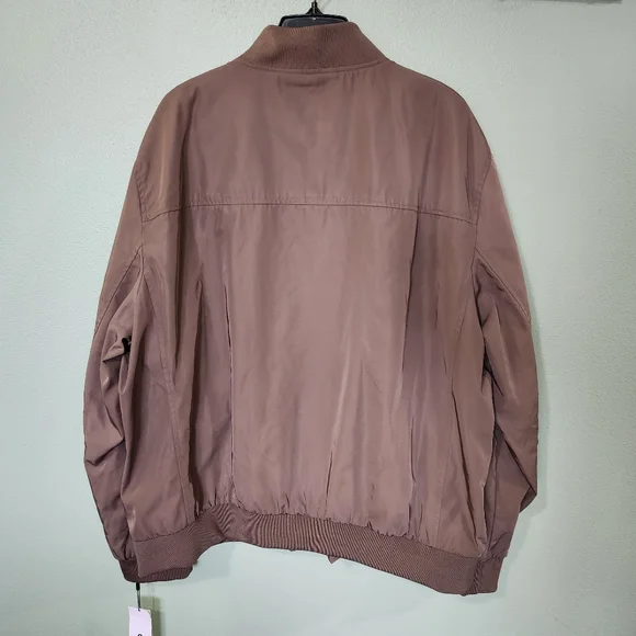 ❗️NWT❗️Men's Calvin Klein Zip Front Bomber Jacket Dark Tan Size XL